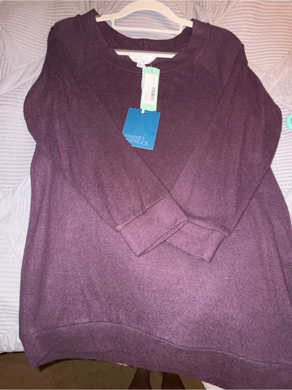 NWT - Market & Spruce Women's Crew Neck Sweater - Dark Purple Size S
